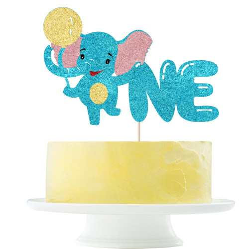 One Birthday Cake Topper?Elephant Cake Pick It's a Girl Cake Decorations for Gender Reveal Baby Shower Kids Girls Birthday Party Supplies Rose Gold (elephant)