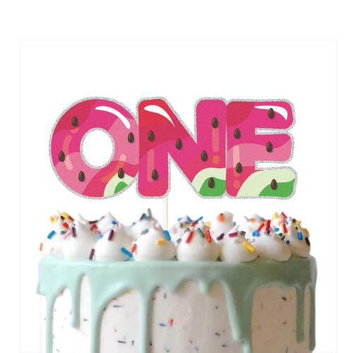 Watermelon One Cake Topper, One in a Melon Cake Decor, One in a Melon Party Decoration, Summer Fruit Theme 1st Birthday Party Supplies