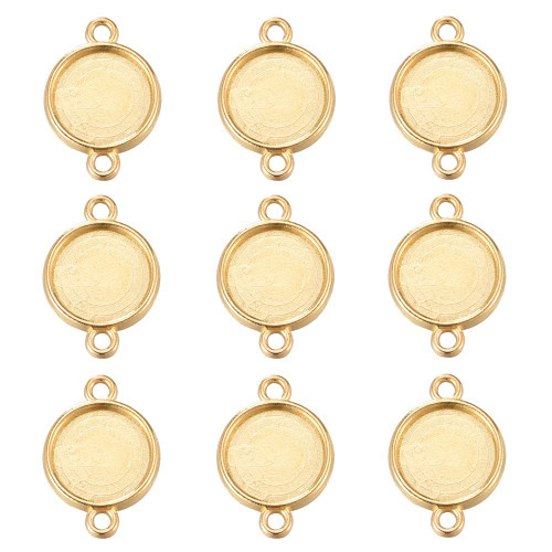 60pcs Pendant Trays Fit 12mm Zinc Alloy Round Blank Bezel Base Cabochon Settings Trays Pendant Blanks for Jewelry Making Tool DIY Findings (A666)