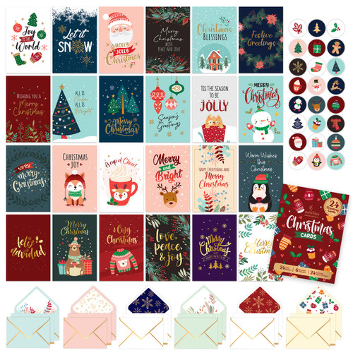 24 Foiled & Glittery Assorted Christmas Cards with Envelopes - 24 Unique Designs Christmas Card with Envelopes, 6x4in Christmas Greeting Cards, Christmas Card with Envelope, Assorted Holiday Cards 24 Foiled & Glittery Assorted Christmas Cards with Envelopes - 24 Unique Designs Christmas Card with Envelopes, 6x4in Christmas Greeting Cards, Christmas Card with Envelope, Assorted Holiday Cards