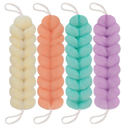 BCKENEY Bath Loofah Shower Sponge Soft Mesh Loofah Body Scrubber with Long Loofah Bath Sponge for Men Women Body Wash Exfoliator Shower Puffs BCKENEY Bath Loofah Shower Sponge Soft Mesh Loofah Body Scrubber with Long Loofah Bath Sponge for Men Women Body Wash Exfoliator Shower Puffs