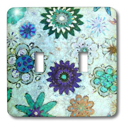 3dRose lsp_24590_2 Mosaic Blues Double Toggle Switch