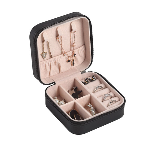 CASEGRACE Travel Jewelry Case, Small Jewelry Box Portable Jewelry Travel Organizer Display Storage Case for Rings Earring Necklace Bracelet, Gift for Women Girls, Black CASEGRACE Travel Jewelry Case, Small Jewelry Box Portable Jewelry Travel Organizer Display Storage Case for Rings Earring Necklace Bracelet, Gift for Women Girls, Black