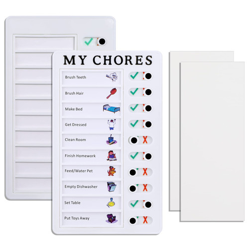 Mwoot 2 Pieces Chore Chart Customized Memo Checklist Boards for Kids Adults, Daily to Do List Checklist Chart, Detachable Chores Board with Blank Paper for Planner Schedule Reminder