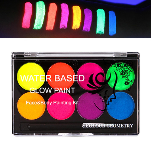 8 Colors Neon Face Paint Glow in The Dark UV Blacklight Body Paint Professional Water Activated Face Paint for Adults Kids Halloween Makeup 8 Colors Neon Face Paint Glow in The Dark UV Blacklight Body Paint Professional Water Activated Face Paint for Adults Kids Halloween Makeup
