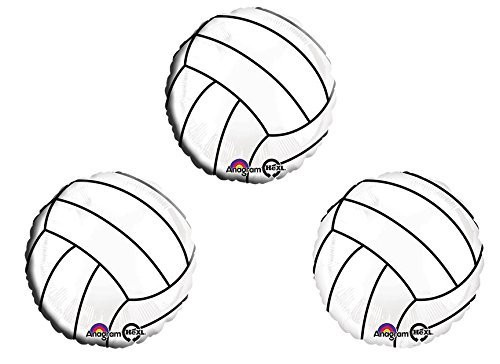 Volleyball 18" Mylar Balloon 3pk