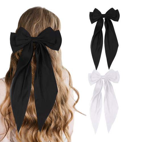 2 PCS Hair Bows for Women Black Bow Hair Ribbons for Women Bow Hair Clips Hair Barrettes for Women Hair Accessories for Women Cute Accessories Bow Holder for Girls Hair Bows (Black,White) 2 PCS Hair Bows for Women Black Bow Hair Ribbons for Women Bow Hair Clips Hair Barrettes for Women Hair Accessories for Women Cute Accessories Bow Holder for Girls Hair Bows (Black,White)
