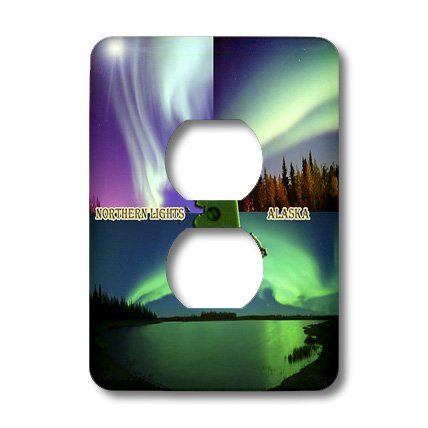 3dRose lsp_47303_6 Northern Lights Collage 2 Plug Outlet Cover