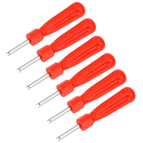 lasenersm 6 Pieces Valve Core Remover Valve Remover Core Tool Valve Core Removal Tool Single Head Valve Remover Installer Repair Tool Tire Valve Stem Core Remover with Plastic Handle, Multicolor