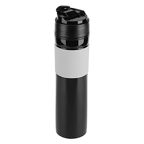 Fdit Portable Mini Espresso Maker Hand Held Pressure Caffe Espresso Machine Compact Manual Coffee Maker for Home Office Travel Outdoor(Black)