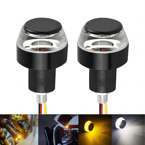 cueclue 2 PCS Motorcycle Turn Signal Light, 12V Conversion of Dual-color Lights, Handlebar Daytime Running Light, for Turn Signal Lights and Side Marker Lights or Running Lights (White)