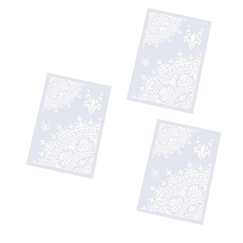 VILLCASE 3pcs Plants Decor Flower Cake Decorations Blank Scrapbook Decorative Stencil Template Craft Layering Stencils Drawing Stencils for Adults Stencils for Painting Hollow Stencil Film