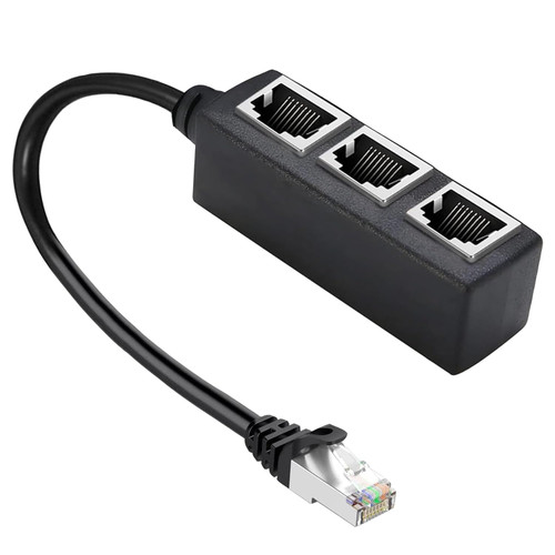 RJ45 Ethernet Splitter Cable, HRIOEKAX RJ45 1 Male to 3 Female LAN Ethernet Network Splitter Suitable Super Cat5, Cat5e, Cat6, Cat7 LAN Ethernet Socket Connector Adapter