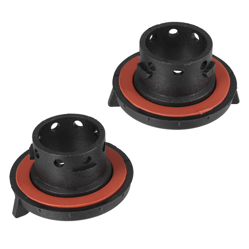 X AUTOHAUX 2pcs H13 LED Headlight Adapter Base Bulb Sockets Retainer Holder Universal for Car Black