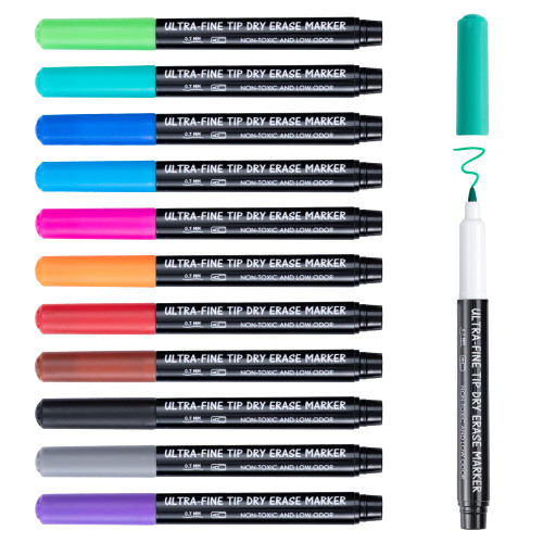 maxtek Dry Erase Markers Ultra Fine Tip, 0.7mm, Low Odor, Extra Fine Point Dry Erase Markers for Planning Whiteboard, Calendar Boards, 12 Count Assorted Colors Whiteboard Markers for Kids maxtek Dry Erase Markers Ultra Fine Tip, 0.7mm, Low Odor, Extra Fine Point Dry Erase Markers for Planning Whiteboard, Calendar Boards, 12 Count Assorted Colors Whiteboard Markers for Kids