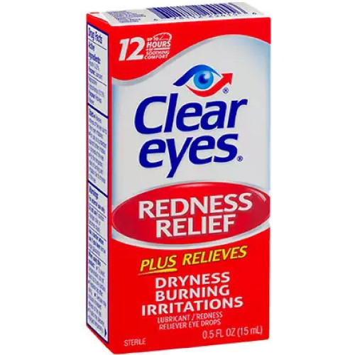 Clear Eyes Redness Relief Drops 0.50 oz (Pack of 2)
