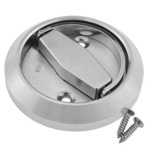 MTQY Drawer Pull Cabinet Wardrobe Round Recessed Handle Knob Embeded Hidden Concealed Silver Stainless Steel Handle