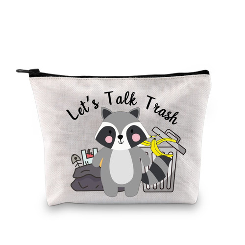 VAMSII Raccoon Gift Raccoon Lover Makeup Bag Let's Talk Trash Trash Panda Gift for Friend Travel Bag (Raccoon makeup bag) VAMSII Raccoon Gift Raccoon Lover Makeup Bag Let's Talk Trash Trash Panda Gift for Friend Travel Bag (Raccoon makeup bag)