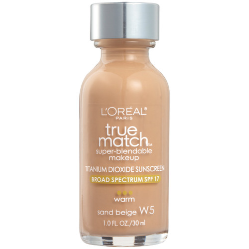 L'Oreal Paris Makeup True Match Super-Blendable Liquid Foundation, Sand Beige W5, 1 Fl Oz,1 Count L'Oreal Paris Makeup True Match Super-Blendable Liquid Foundation, Sand Beige W5, 1 Fl Oz,1 Count