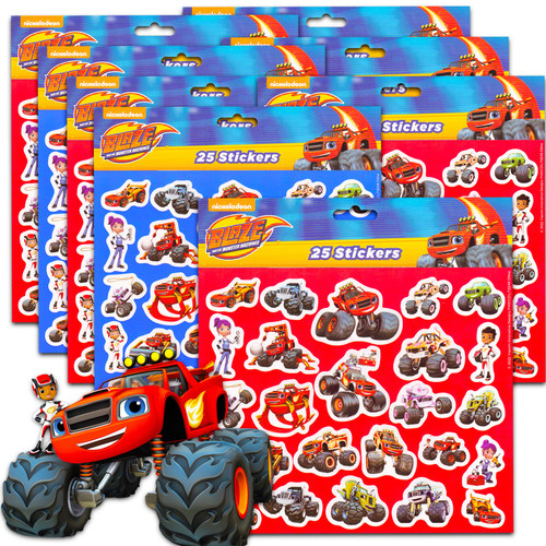 Blaze and The Monster Machines Party Favors Stickers Pack - 200 Blaze Stickers for Loot and Goodie Bag Stuffers, Rewards, and More (8 Party Favors Sheets)