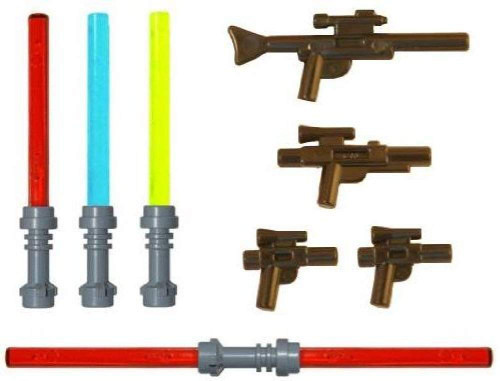 LEGO Lightsaber & Blaster Rifle Pack (4 Lightsabers) (4 Blasters) - LEGO Star Wars Minifigure Accessories