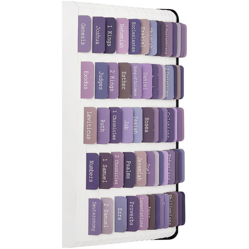 ZIEYOMI Bible Tabs, Bible Journaling Supplies, Large Print Bible Tabs for Women and Men, 66 Bible Index Tabs Old and New Testament, Bible Accessories, Include 14 Blank Bible Book Study Tabs - Purple