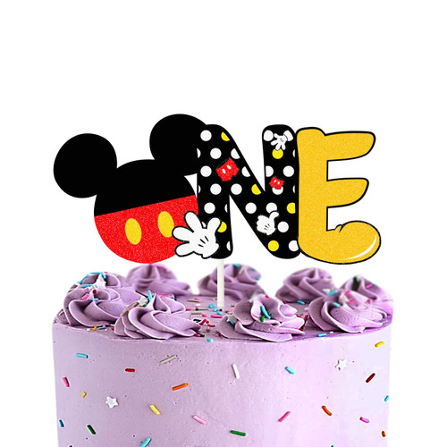 Mouse Cake Topper, Cartoon Mk 1st First Birthday Cake Decor - Mouse Happy 1st Birthday Party Decor - Sweet One Birthday Party Decoration