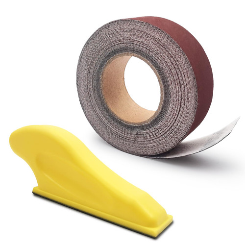 Mini Sander for Small Projects Plus One Roll of 400 Grit Hook and Loop Sandpaper (1''x20'), Micro Sander Sanding Tool Kit for Detail Sanding, DIY Crafts, Tight Spaces, Precision Woodworking (400 Grit)