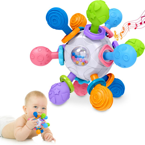Baby Teething Toys Teethers for Babies 0-6 Months Infant Teething Relief Gifts for Boys Girls 0 3 6 9 12 18 Months Newborn Rattles Chew Toys Sensory Learning Montessori Toys for Babies 6-12 Months Baby Teething Toys Teethers for Babies 0-6 Months Infant Teething Relief Gifts for Boys Girls 0 3 6 9 12 18 Months Newborn Rattles Chew Toys Sensory Learning Montessori Toys for Babies 6-12 Months
