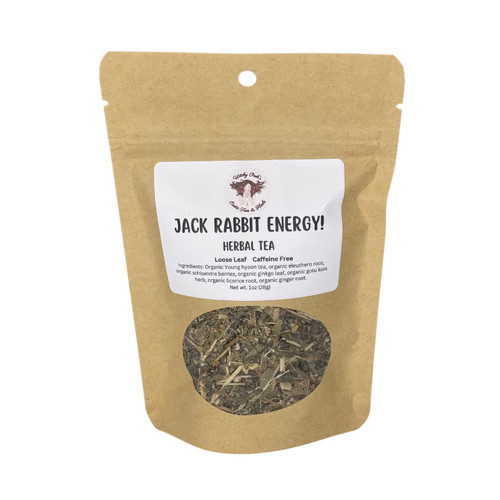 Jack Rabbit Energy! Tea, 1-1oz Pouch, Herbal Tea, Loose Leaf Tea, Functional Tea, Caffeine Free Tea, Sugar Free Tea