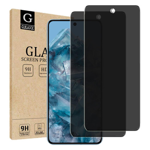 GLBLAUCK [2 Pack] for Google Pixel 8 Pro 5G Privacy Screen Protector, Anti-Spy 9H Hardness Case Friendly Tempered Glass Screen Protectors for Google Pixel 8 Pro 5G