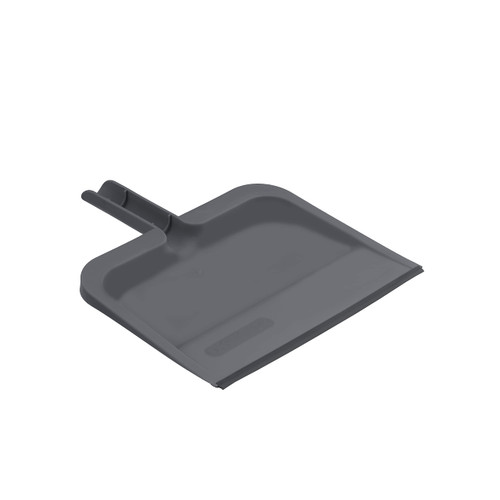 Superio Clip-On Dustpan with Rubber Lip - 10-inch Wide Durable Plastic Dust Pan with Comfort Grip Handle, (Clip-on Dustpan with Rubber Lip, Black) (Grey)
