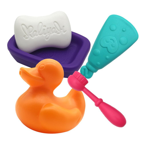 OZYZPO Doll Baby Bath Tub Play Set, Baby Doll Soap Toothbrush Set Toy Baby Doll Accessories Toys for Kids Gift