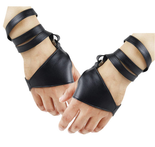 Mrotrida Cosplay Fingerless Gloves Gothic Punk Rock Stage Gloves for Women Girls Black-D