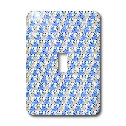 3dRose LLC lsp_24657_1 Clear and Blue Stripe Rhinestone Gem Print, Single Toggle Switch