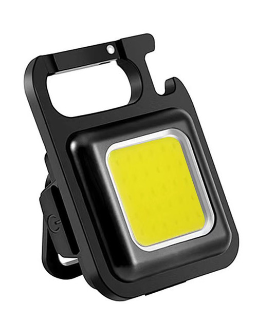 AOOTUYA COB Keychain Work Light, Pocket Keychain Flashlights 3 Light Modes, Rechargeable Portable Bright Flashlights with Folding Bracket Bottle Opener and Magnet Base for Camping, Walking