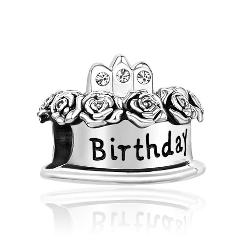 Happy Birthday Cake Charm Bracelets APR Bead Birthstone Silver Roses Jewelry Charm Bracelet Friend Daughter Sister, Diamond Clear Compatible with Pandora Charm Bracelet Happy Birthday Cake Charm Bracelets APR Bead Birthstone Silver Roses Jewelry Charm Bracelet Friend Daughter Sister, Diamond Clear Compatible with Pandora Charm Bracelet
