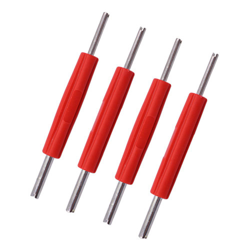 lasenersm 4 Pieces Valve Core Remover Valve Remover Core Tool Valve Core Removal Tool Double Head Valve Remover Installer Repair Tool Tire Valve Stem Core Remover with Plastic Handle, Multicolor
