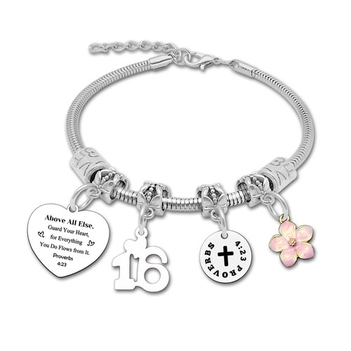 Happy 16th Birthday Gifts for Girl Bracelet Jewelry for Women 16th Birthday Present for Daughter Granddaughter 16 Years Old Girl Birthday Gifts for Sister Friends Teenage Gifts For 16 Year Old Girl