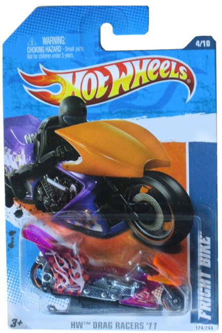 2011 Hot Wheels Fright Bike Clear Purple #124/244