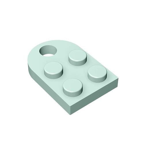 Gobricks GDS-846 Plate, Modified 2 x 3 with Holecompatible with Lego 3176 All Major Brick Brands Toys,Building Blocks,Technical Parts,Assembles DIY (30 PCS,323 Light Aqua(045))