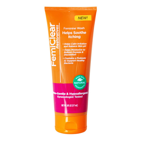 FemiClear Restoratives Soothing Feminine Wash - Feminine Care Wash for Itching & Irritated Skin, Feminine Hygiene Products, Essentials for Vaginal Health, PH Balance for Women (6FL oz) FemiClear Restoratives Soothing Feminine Wash - Feminine Care Wash for Itching & Irritated Skin, Feminine Hygiene Products, Essentials for Vaginal Health, PH Balance for Women (6FL oz)