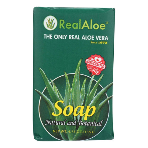 Real Aloe Organically Grown Aloe Vera Skin Bar Soap, 4.75 Oz