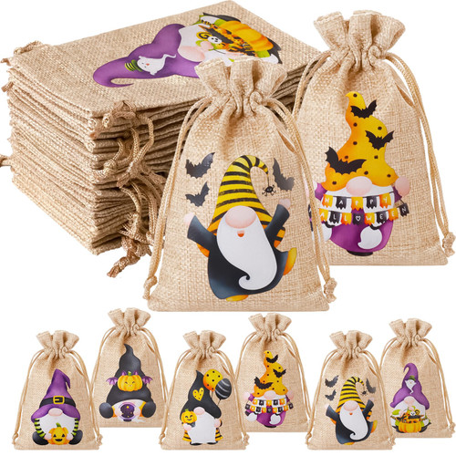 ENNIYU Halloween Burlap Gift Bags, 4X6 Jute Drawstrings Candy Pouch Halloween Treat Bags, 24PCS Goodie Bags for trick or treat Kids Halloween Party Favor ENNIYU Halloween Burlap Gift Bags, 4X6 Jute Drawstrings Candy Pouch Halloween Treat Bags, 24PCS Goodie Bags for trick or treat Kids Halloween Party Favor