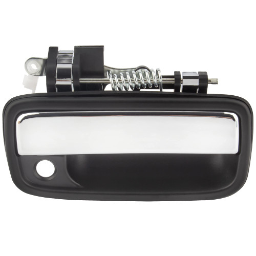 BOXI 769MX Front Right Passenger Side RH Outside Exterior Door Handle Fits for Toyota Tacoma 1995-2004 Textured Black Bezel w/Chrome Lever, with Keyhole (Replaces 6921035030 TO1311123)