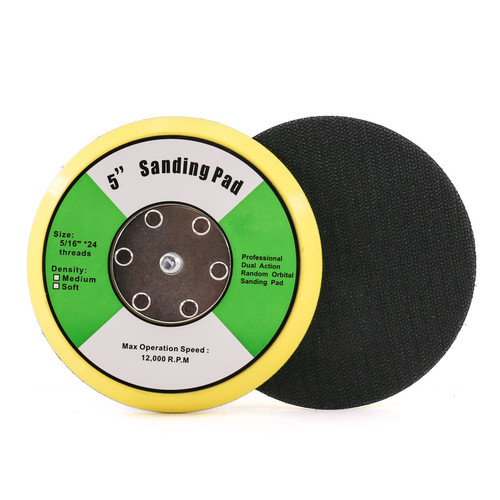 Z-LEAP PU Backer Pad Buffing Polishing Pad Hook and Loop Backing Pads 5 inch for Car Sanding,Car Care Polisher 5/16" with 24 Threads