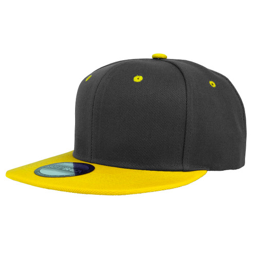 Gelante Snapback Hats for Men - Flat Bill Brim Baseball Cap Hat - Plain Blank Adjustable 1500-1PC Black/Yellow