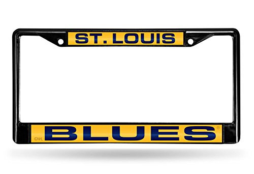 Rico Industries NHL St. Louis Blues Laser Cut Inlaid Standard Chrome License Plate Frame, 6" x 12.25", Black Rico Industries NHL St. Louis Blues Laser Cut Inlaid Standard Chrome License Plate Frame, 6" x 12.25", Black