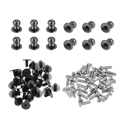 uxcell 5mm Head Dia. Round Knobs Pull Handle, 36pcs Zinc Alloy for Drawer Pulls Gift Box Cabinet Door Knobs with Screws, Black