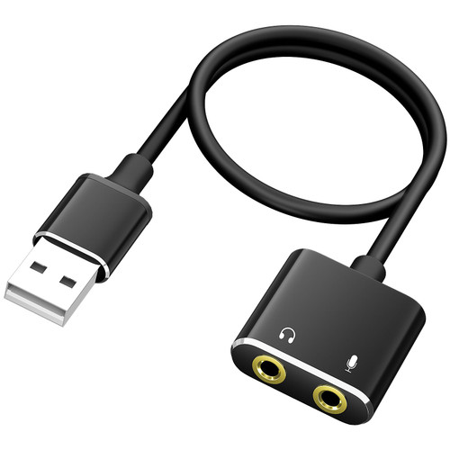 ACANDYA USB Sound Card Adapter USB Audio Adapter External Sound Card with Dual TRS 3.5mm Jack Headphones and Microphone External Audio Converter for Windows Mac Linux PC Laptops Desktops PS5 Headsets